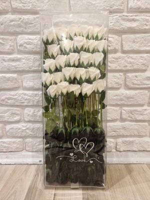 UltraMint 50 Adet Renkli Islak Gül, Sevgililer Günü Hediyesi, Özel Kutuda