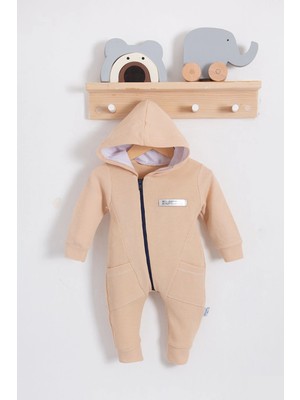 Çamaşır Kenti Yandan Cepli Fermuarlı % 100 Pamuk Erkek Bebek Tulumu