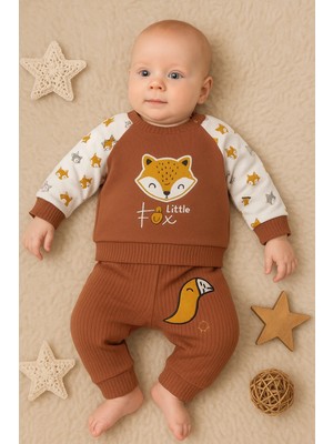 Çamaşır Kenti Littie Fox Nakışlı % 100 Pamuklu 2'li Erkek Takım