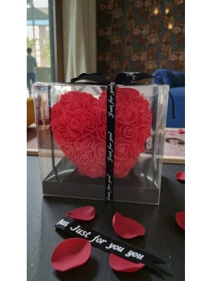 UltraMint Sevgililer Günü Için Kalpli Gül Asetat Kutu 15CM, Romantik Hediye