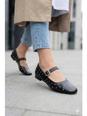 Nmoda Rugan Mary Jane Babet Şık Tokalı Ortopedik Taban Günlük Ayakkabı