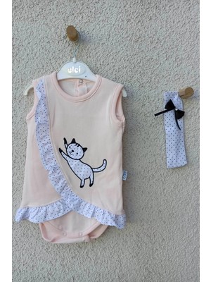 Çamaşır Kenti Kedili Fırfırlı Bandanalı Badi