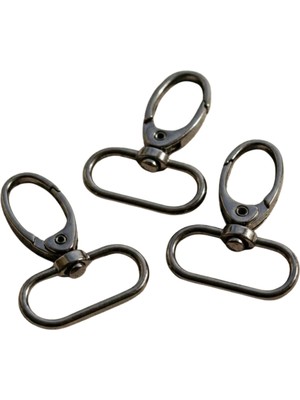 Orhan Çanta 2.5 cm Akrep Kanca Siyah Nikel (Antrasit) - Metal Çanta ve Cüzdan Askı Klipsi - 50 Adet