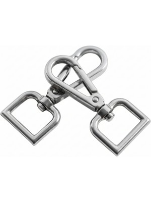 Orhan Çanta 2 cm Kare Kanca Nikel (Gümüş) - Metal Çanta ve Cüzdan Askı Klipsi - 50 Adet