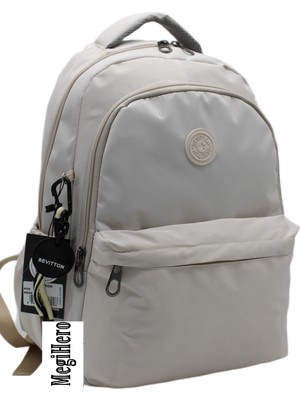 MegiHero 2200 Suya Dayanıklı Kumaş Okul Çantası Unisex Okul Sırt Çantası Bej