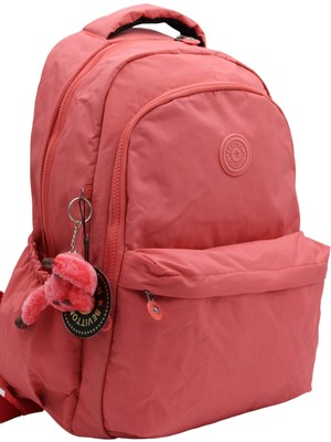 MegiHero 2200 Suya Dayanıklı Kumaş Okul Çantası Unisex Okul Sırt Çantası Somon