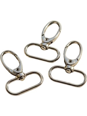 Orhan Çanta 2 cm Akrep Kanca Nikel (Gümüş) - Metal Çanta ve Cüzdan Askı Klipsi - 20 Adet