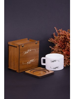 UltraMint Kahve Severler Için Ahşap Kutuda Fincan, Sevgililer Günü Hediye