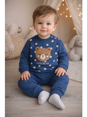 Tenra Kabartma Baskılı %100 Pamuk Alt Üst Bebek Takımı