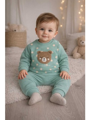 Tenra Kabartma Baskılı %100 Pamuk Alt Üst Bebek Takımı