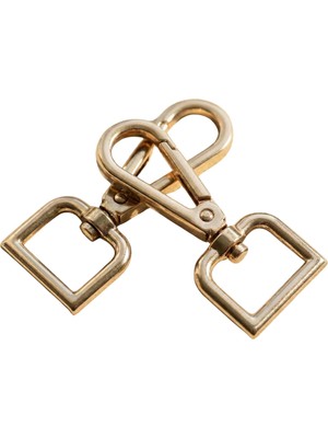 Orhan Çanta 2.5 cm Kare Kanca Light (Gold) - Metal Çanta ve Cüzdan Askı Klipsi - 20 Adet