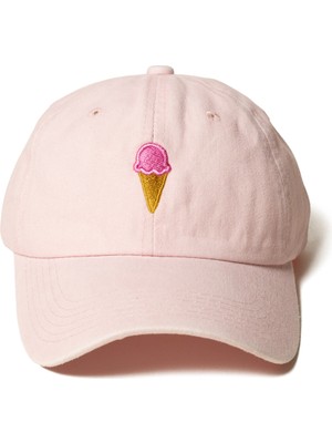 Nome Studio Dondurma Nakışlı Şapka Minimal Ice Cream Emoji Nakışlı Pamuklu Şapka