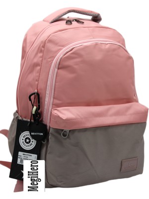 MegiHero 2200 Suya Dayanıklı Kumaş Okul Çantası Unisex Okul Sırt Çantası Pudra Vizon