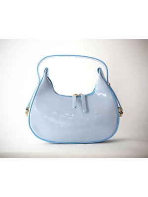 Legend Aksesuar Kadın Rugan Deri Baget Cherry Bag Fermuar Kapamalı Cherry Bag Özel Askı Detaylı Kol Çantası