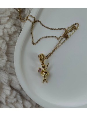 Balerin Kalp Charmlı Zarif 316L Paslanmaz Çelik Kolye