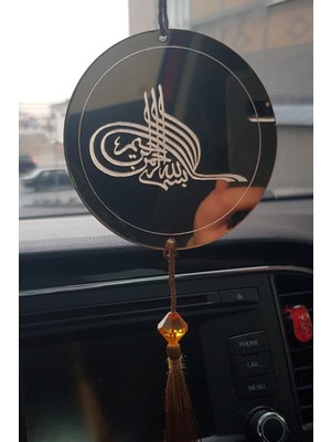 Şık Osmanlı Tuğralı Pleksi Dikiz Aynası Süsü, Araba Dekorasyonu