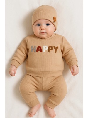 Çamaşır Kenti Happy Nakışlı 2'li Pamuklu Erkek Bebek Takım