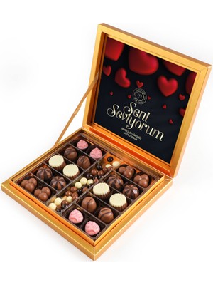 UltraMint Sevgililer Günü Kahve ve Çikolata Drajeli Gold Kutu 290G