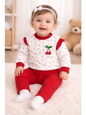 Tenra Kabartma Baskılı %100 Pamuk Alt Üst Bebek Takımı
