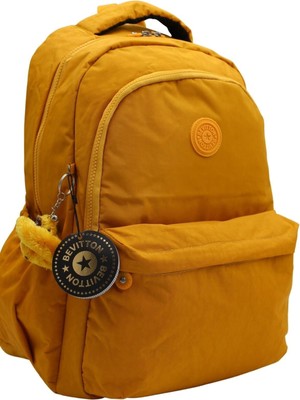 MegiHero 2200 Hardal Suya Dayanıklı Kumaş Okul Çantası Unisex Okul Sırt Çantası