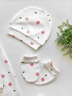 %100 Pamuk Kız Bebek Yeni Doğan 5’li Hastane Çıkış Seti / Zıbın / Mevlüt Set