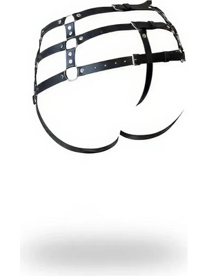 Beruflic Siyah Tanga - Külot Çok Bantlı Toka Detaylı - APFT1207