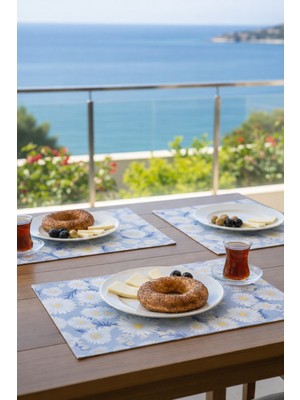Rona Home Papatya Desenli Petibör Servis Tabak Altlığı – 6’lı Set