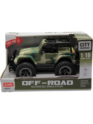 Ctoy Sesli ve Pilli Askeri Jeep 1:16