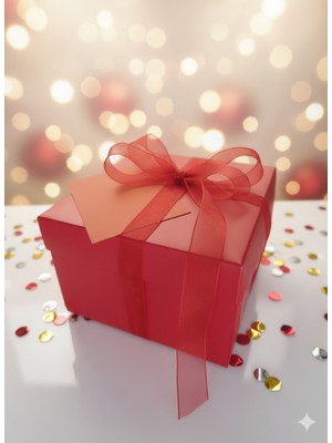 UltraMint Sevgililer Günü Kırmızı Hediye Kutusu ve Kalp Anahtarlık Seti