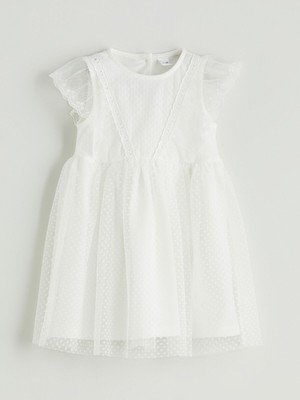 Lc Waikiki Yeni Sezon Bisiklet Yaka Kız Çocuk Dantel Elbise