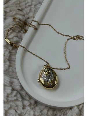 Alya Anka Kuşu Detaylı  Kapaklı Açılabilen 316L Paslanmaz Çelik Kolye