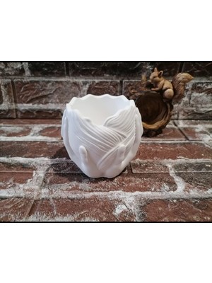 Lamba Cini Elde Tutulan Kalp Vazo El Yapımı Dekoratif Biblo %100 Taş Tozu