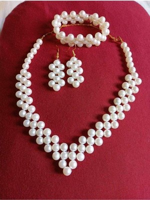 Ravinity Özel Tasarım Şık Hediye Kolye Küpe Bileklik Set Sevgililer Günü