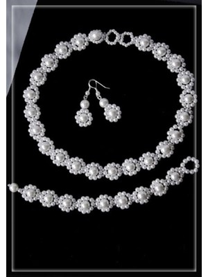 Ravinity Eşsiz Sevgililer Günü Hediye Incili Kolye Küpe Bileklik Set