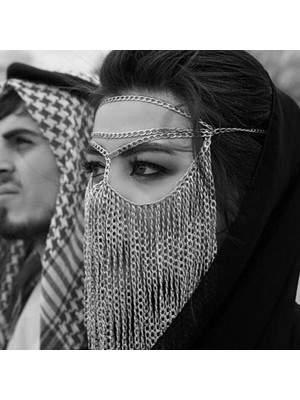 Ravinity Kalın Zincirli Yüz Peçesi, Dansöz Aksesuarı