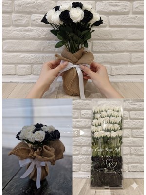 UltraMint 50 Adet Renkli Islak Gül Solmaz, Sevgililer Günü Için Özel Kutuda