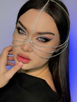 Ravinity Dansözler Için Taşlı Peçe, Yüz Maskesi