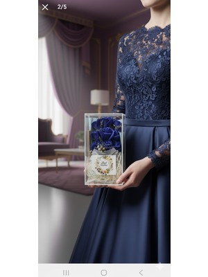 UltraMint Mavi Gül Buketi, 9 Kafalı Çiçek Aranjmanı, Özel Kutuda Hediye