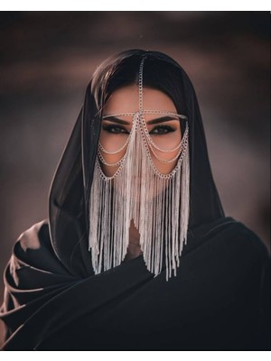 Ravinity Yılbaşı Zincir Peçe, Festival Dans Dansöz Yüz Aksesuarı