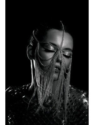 Ravinity Şık Eşsiz Zincirli Dansöz Peçesi Oryantal Yüz Aksesuarı