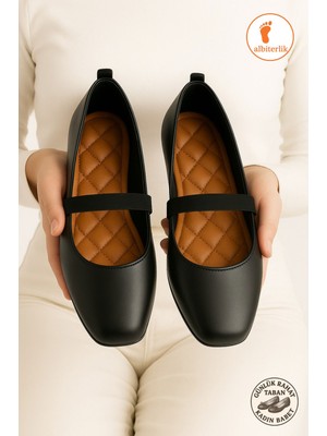 Albishoes Kadın Babet Günlük Ofis Kaymaz Hafif Konfor Rahat Anatomik Taban Lastikli Kadın Babet