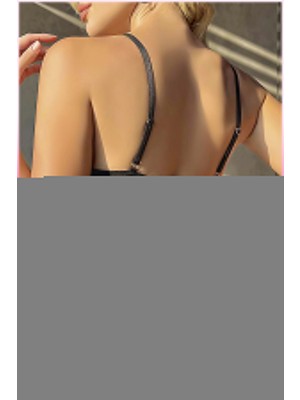 MiraLive Siyah Göğüs Balenli, Tül Etekli Seksi Jartiyer Takım