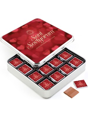 UltraMint 36 Adet Madlen Çikolata Metal Kutu, Sevgililer Günü Hediyesi