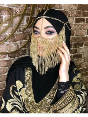 Ravinity Gümüş Zincirli Peçe, Kalın Zincirli Yüz Aksesuarı