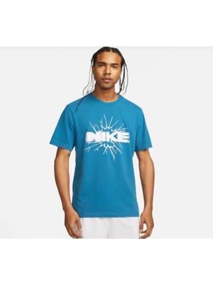Nike Dri Fit Tee Short-Sleeve Tam Kalıp Mavi Erkek Tişört FJ2302-457
