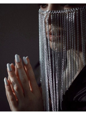 Ravinity Özel Tasarım Zincirli Dansöz Peçesi, Zincir Oryantal Yüz Aksesuarı