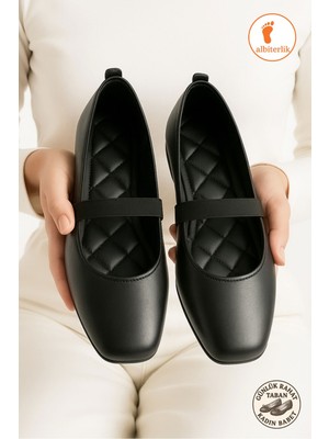 Albishoes Kadın Babet Günlük Ofis Kaymaz Hafif Konfor Rahat Anatomik Taban Lastikli Kadın Babet