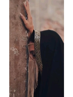 Ravinity Altın Zincirli Yüz Peçesi, Kalın Zincir Peçe Yüz Aksesuarı