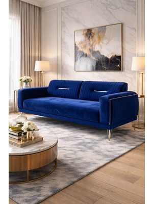 Carmen Mobilya Nirvana Koltuk Üçlüsü Mavi