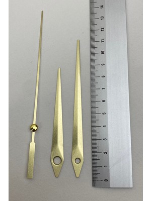 Normadia Altın Renkli Duvar Saati Mekanizması Akrep ve Yelkovan Seti (Kısa)